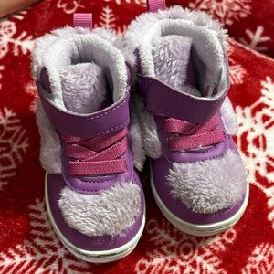Purple Fuzzy Kids Shoes